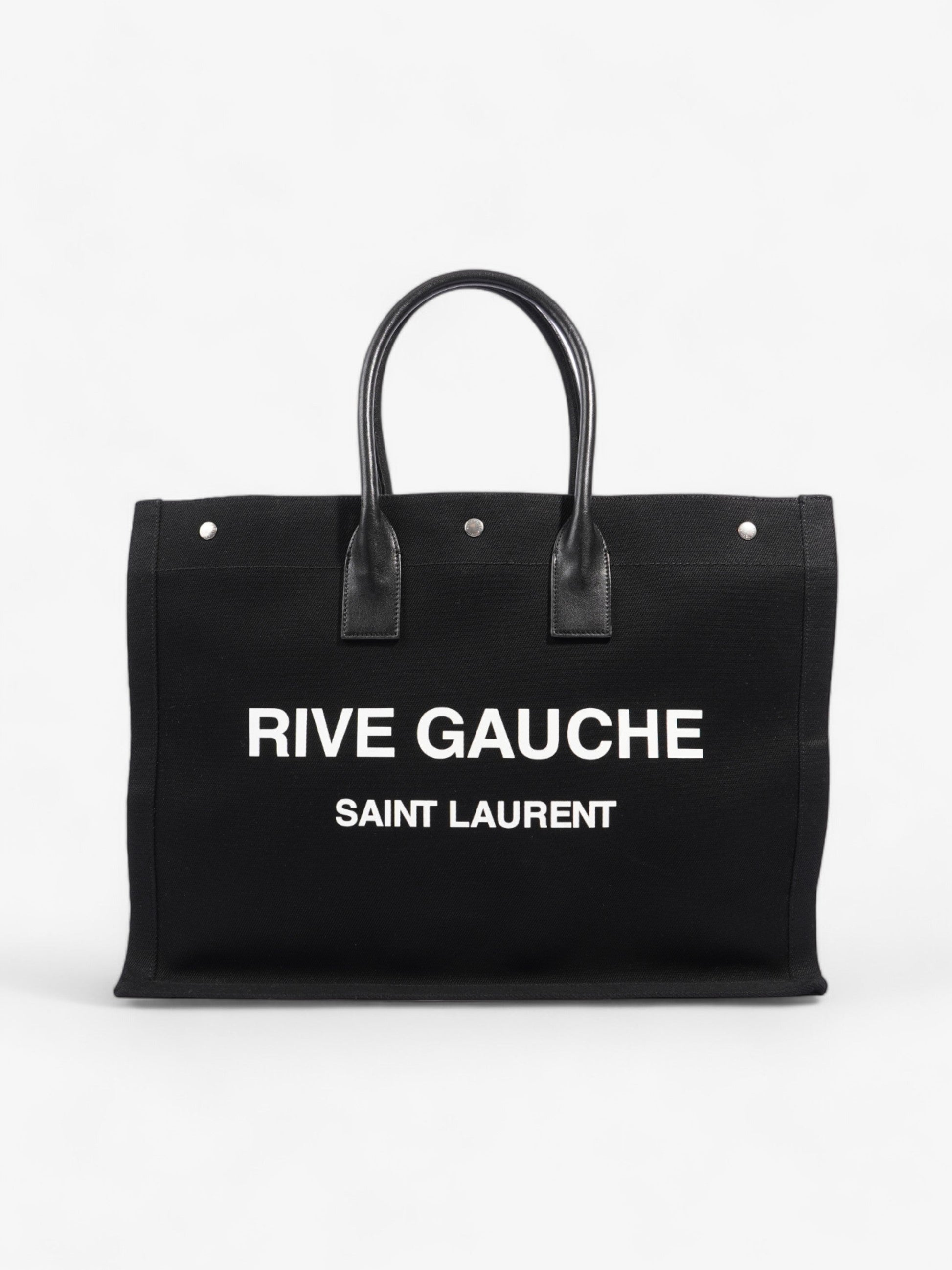 YSL Saint Laurent Rive Gauche Tote Canvas Black Large Tote Bag