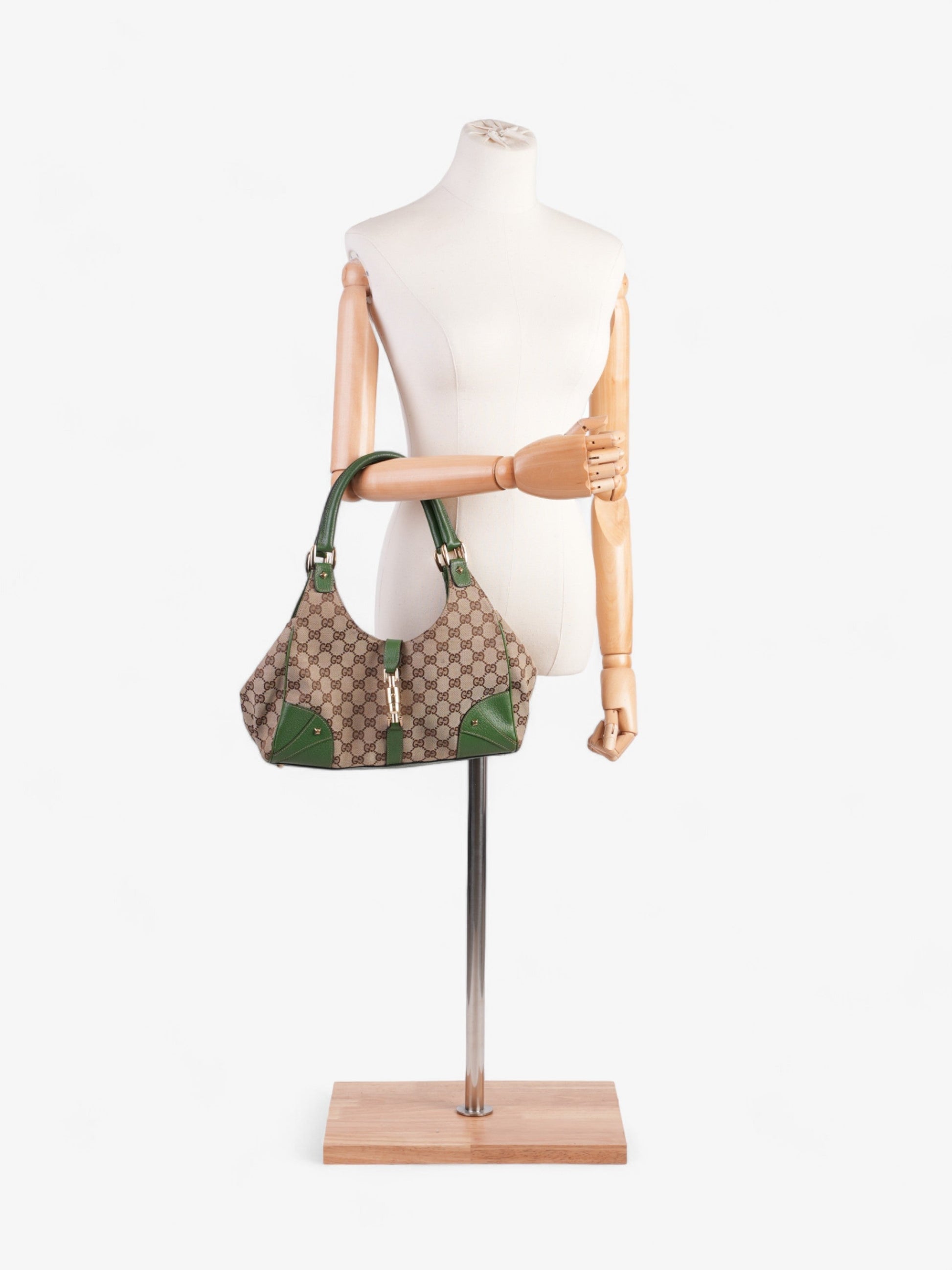 Gucci Jackie And Ebony Supreme Shoulder Bag Canvas Beige