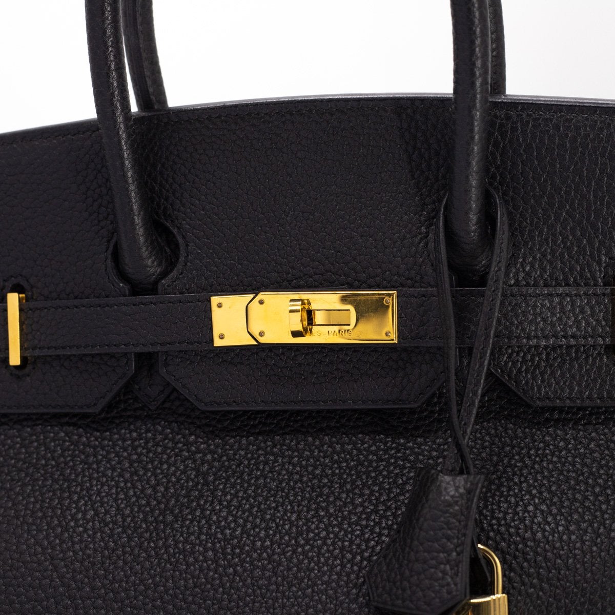 Hermes Luxury Birkin Togo [B] Stamp Handbag Black Travel Bag