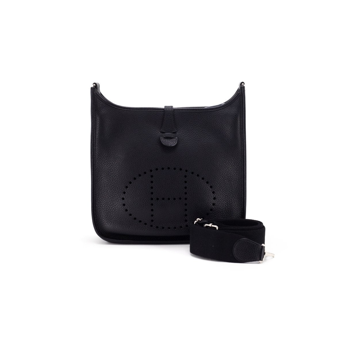 Hermes Luxury Evelyne Iii T Stamp Handbag Black Medium Travel Bag