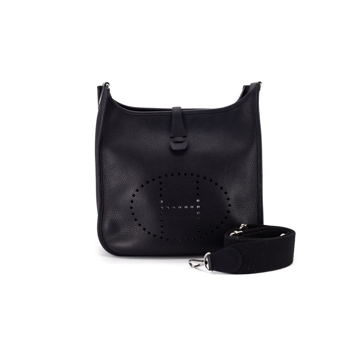 Hermes Luxury Evelyne Iii D Stamp Handbag Black Medium Travel Bag