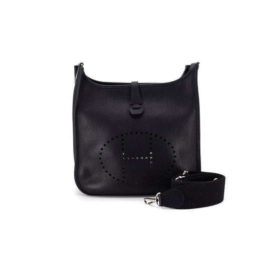 Hermes Luxury Evelyne Iii D Stamp Handbag Black Medium Travel Bag