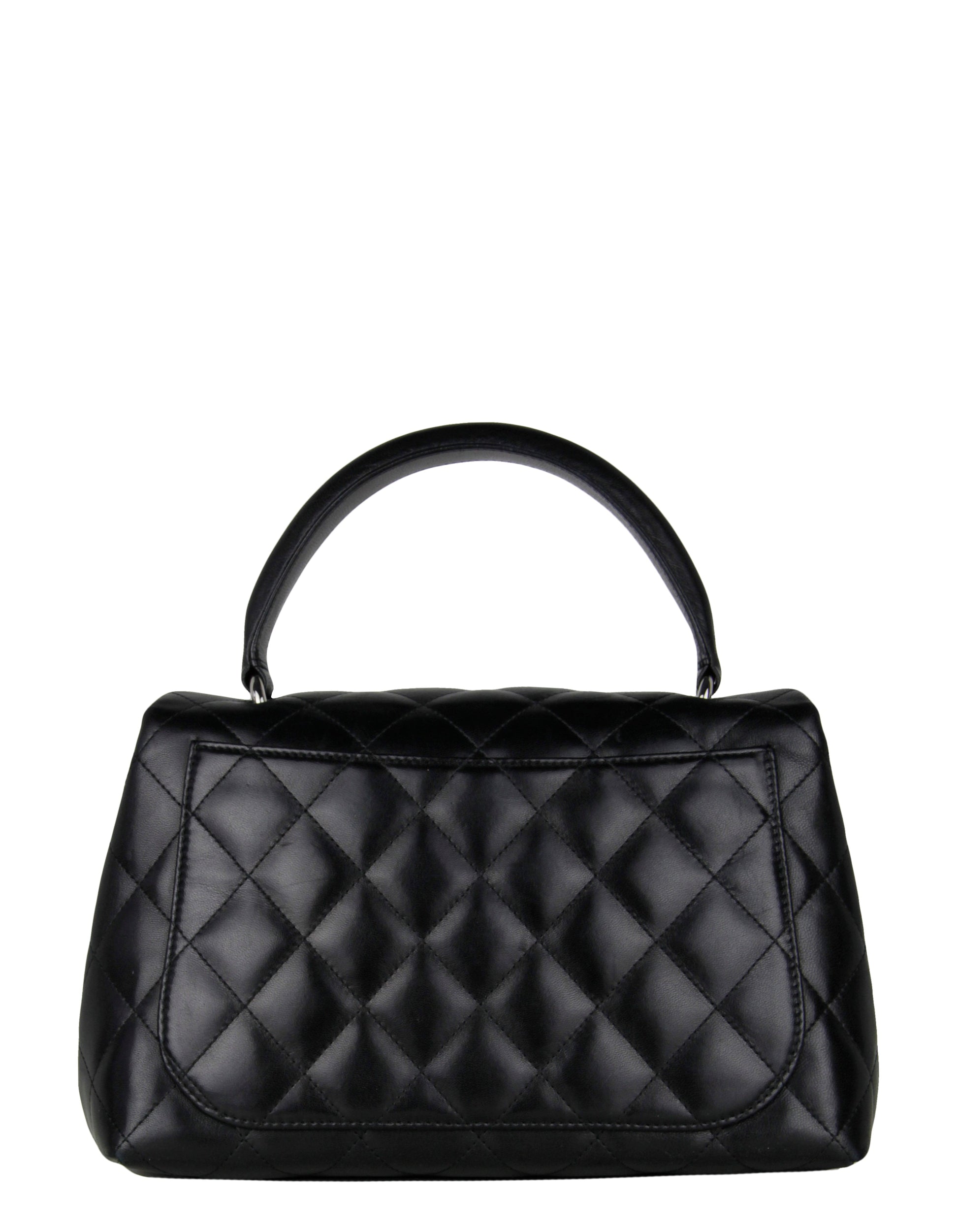Chanel Black Lambskin Leather Kelly Style Classic Bag