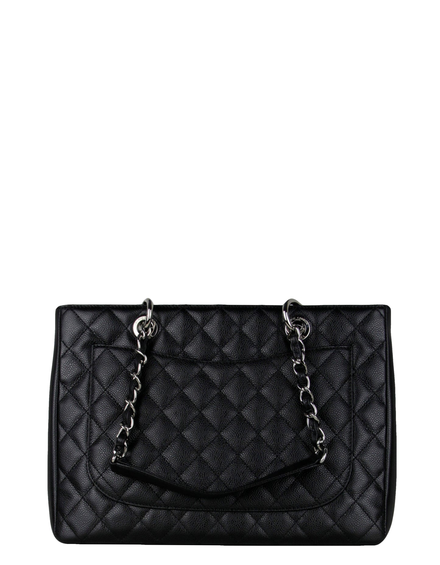 Chanel Black Caviar Leather Quilted Grand Shopper Tote GST Bag