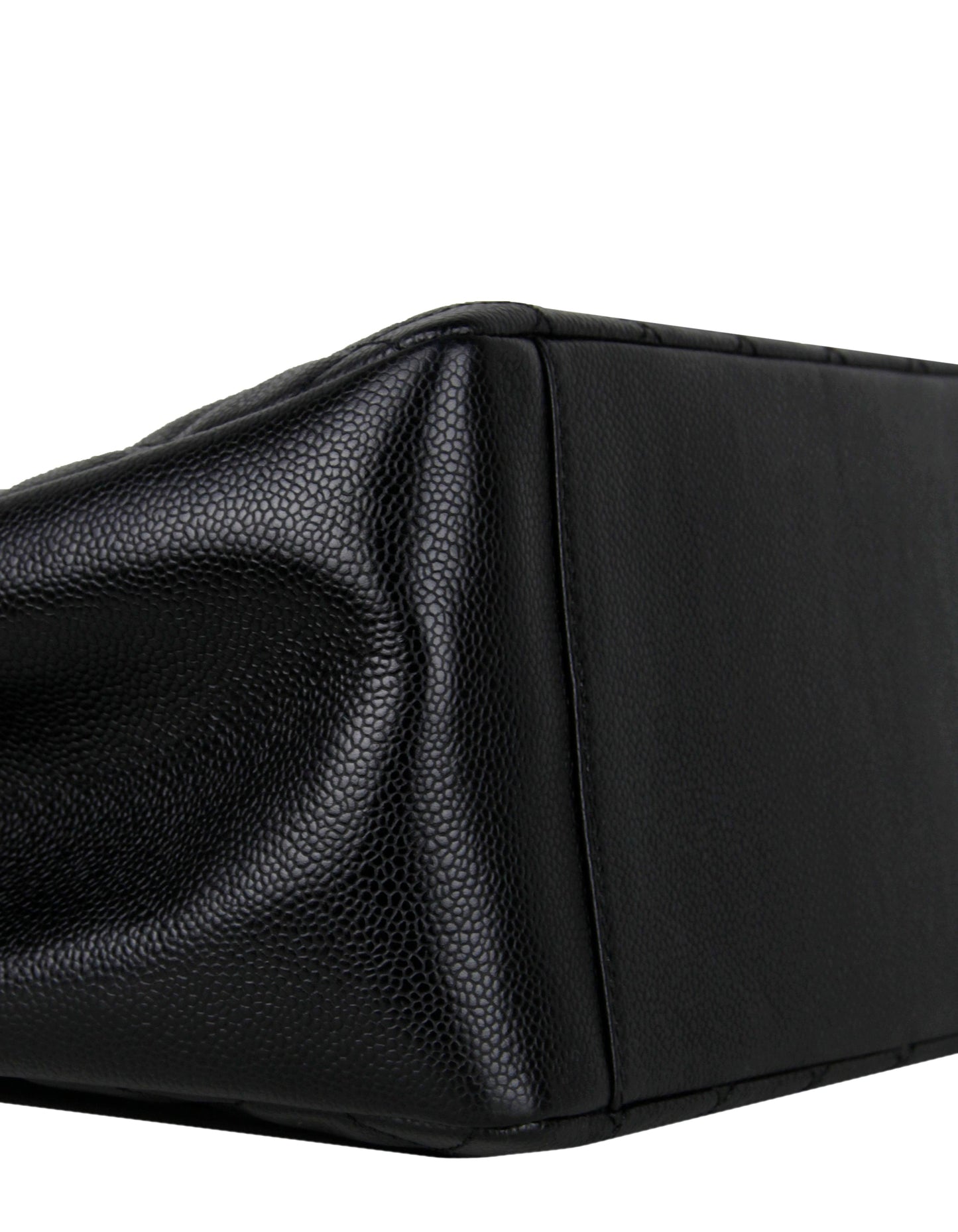 Chanel Black Caviar Leather Quilted Grand Shopper Tote GST Bag