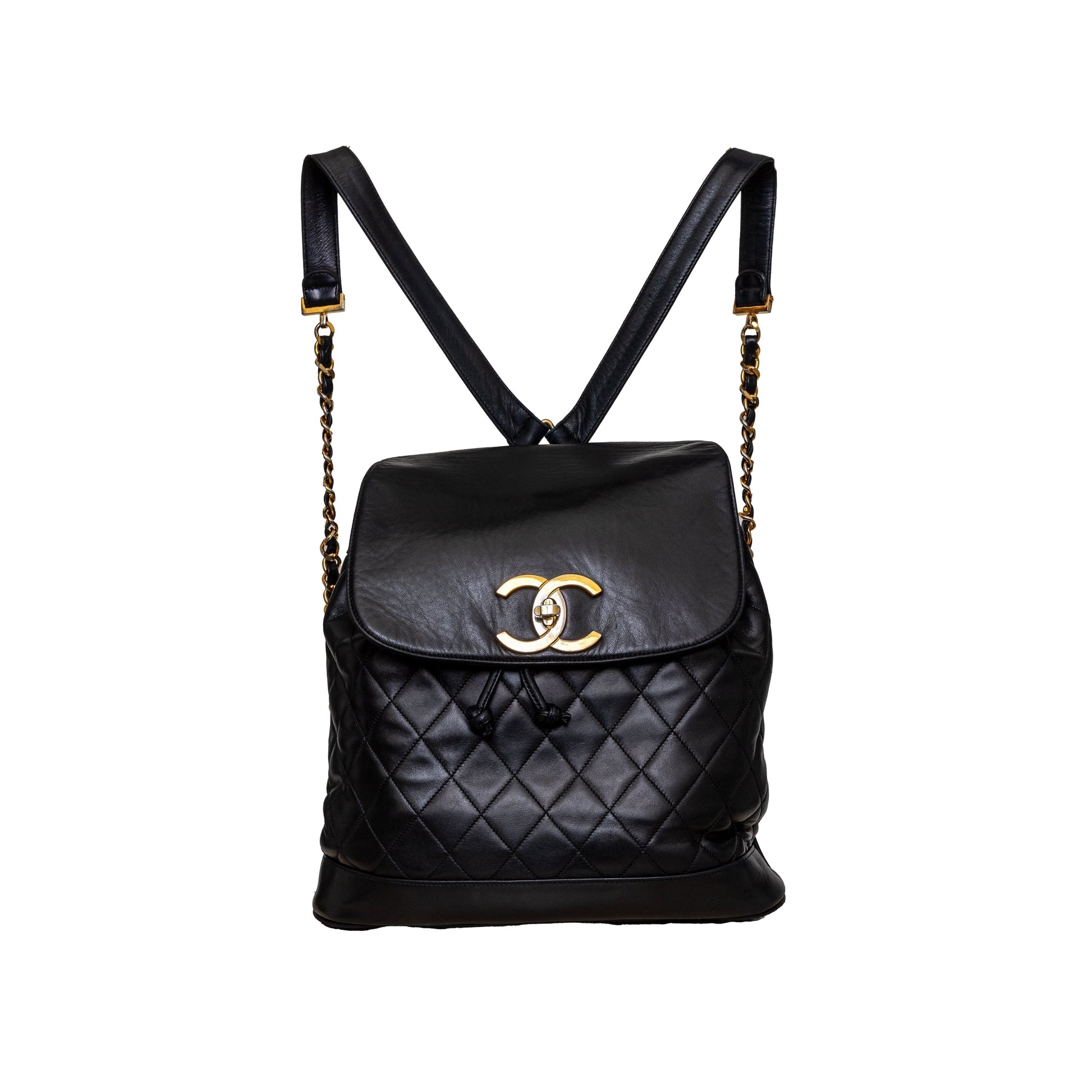 Chanel Chanel   Quilted Lambskin Drawstring Backpack