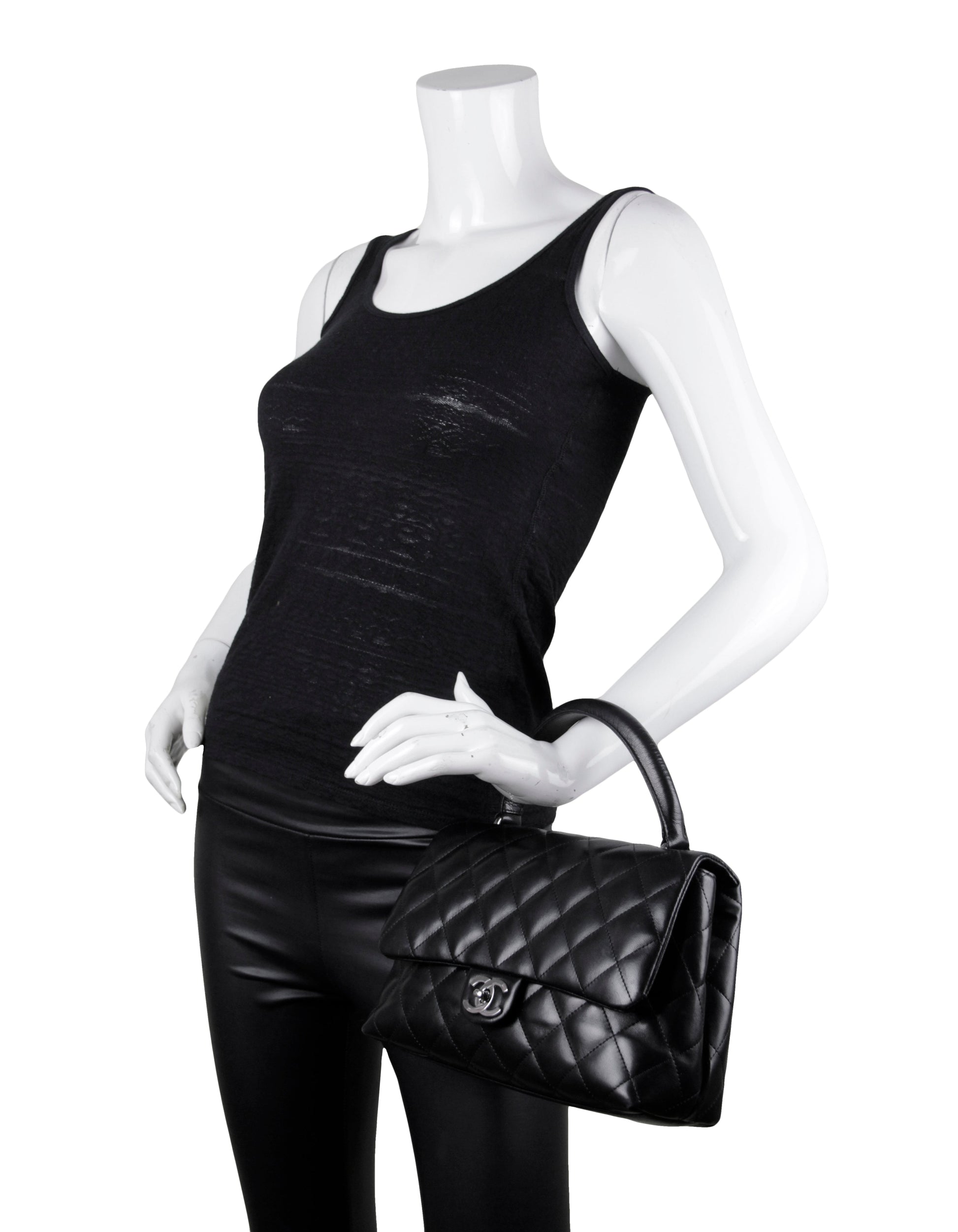 Chanel Black Lambskin Leather Kelly Style Classic Bag