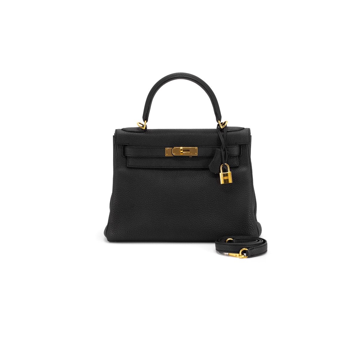 Hermes Kelly Clemence Stamp Handbag Black Travel Bag
