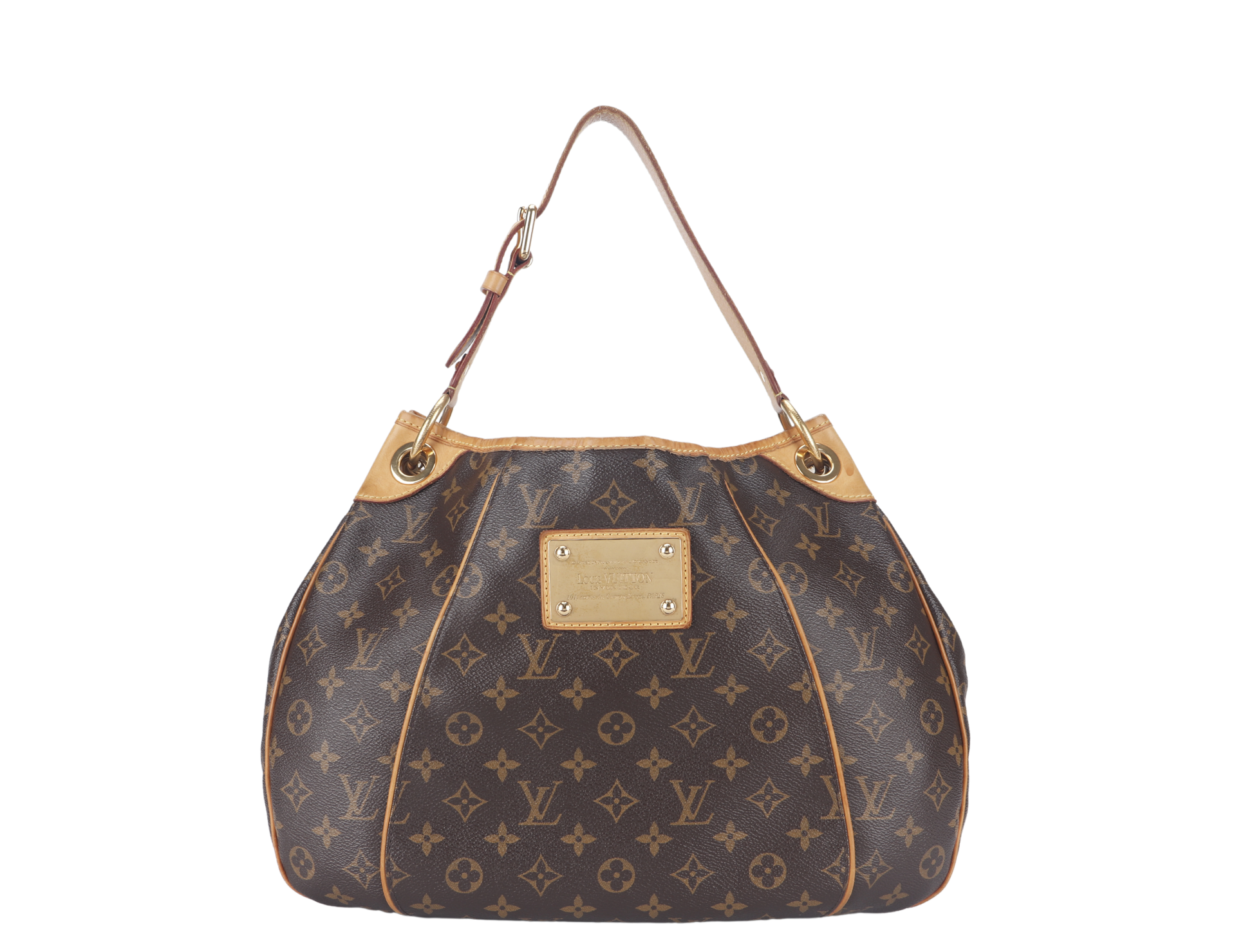 LOUIS VUITTON GALLERIA PM MONOGRAM CANVAS HOBO BAG GOLD HARDWARE WITH DUST COVER