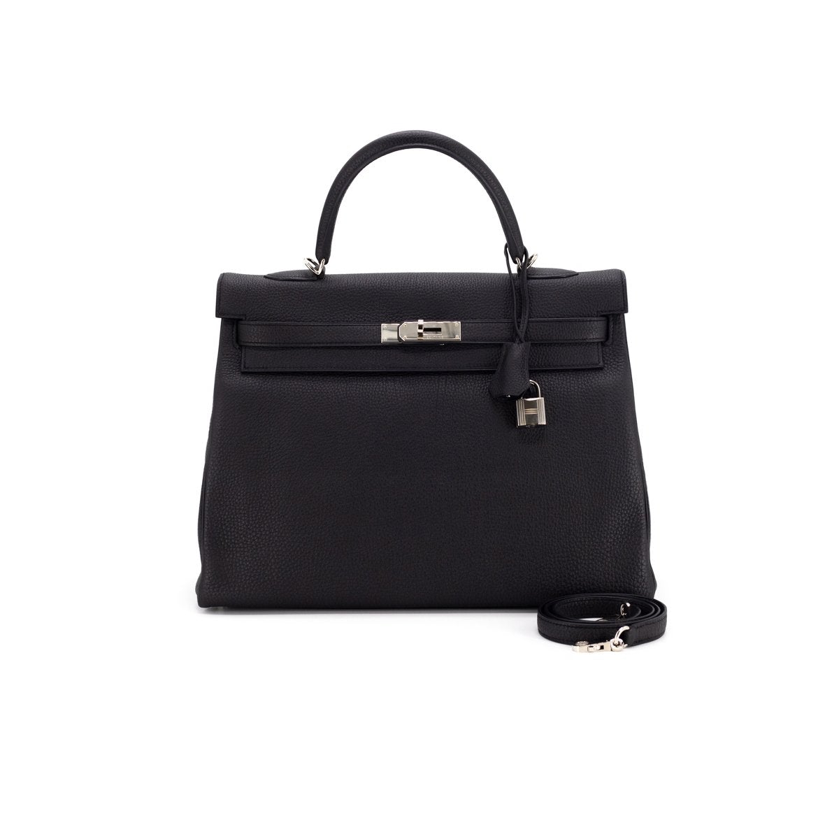 Hermes Kelly Noir Stamp Handbag Travel Bag