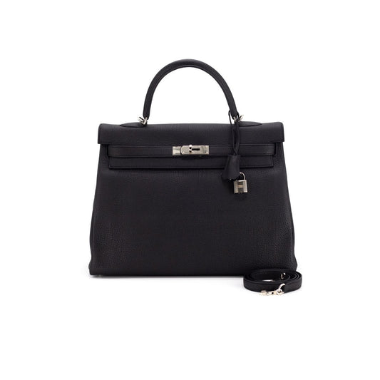 Hermes Kelly Noir Stamp Handbag Travel Bag