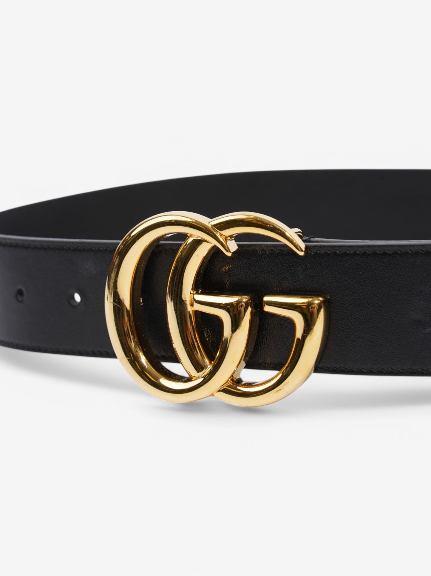 Gucci Marmont Belt Handbag Leather Black Accessory 75Cm 32