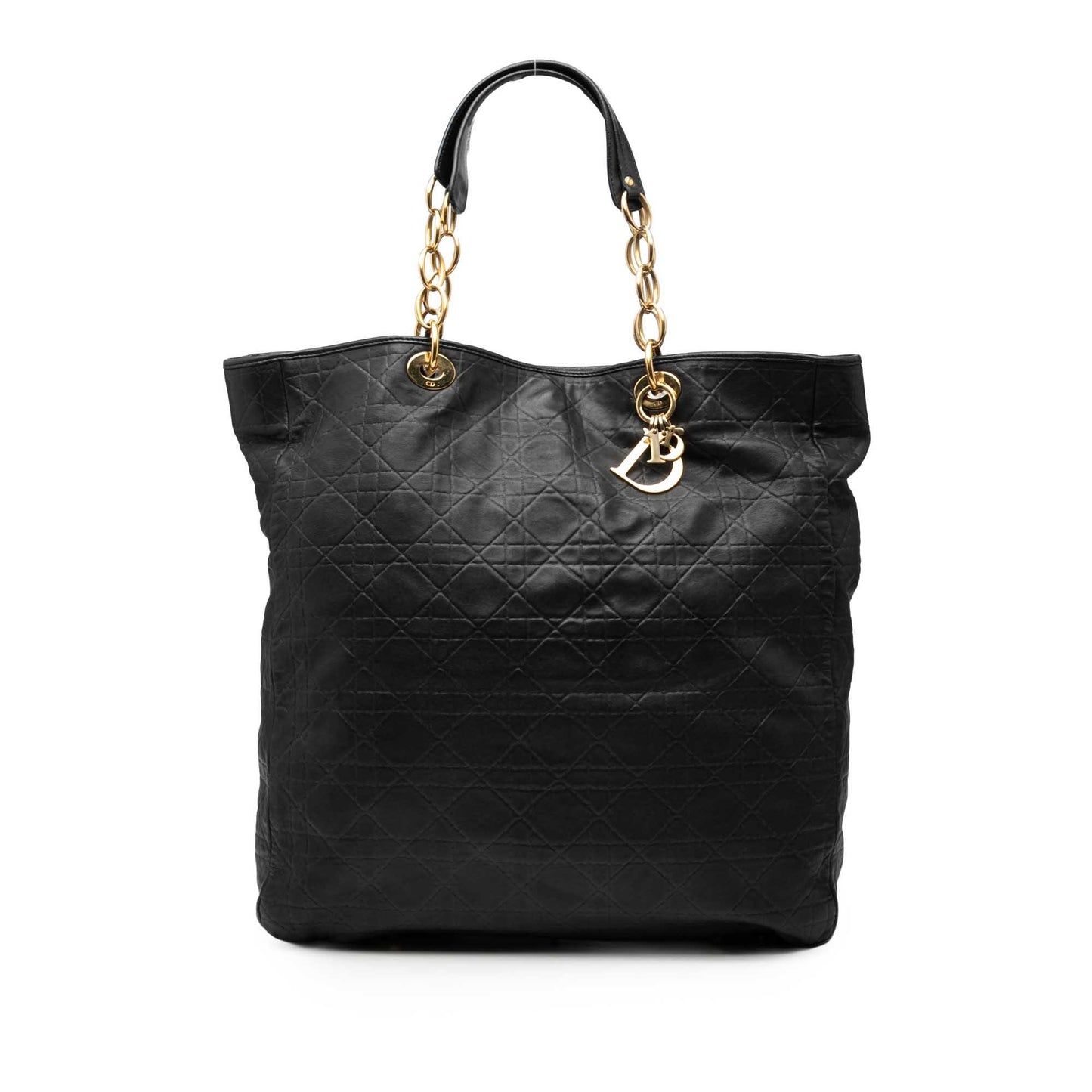 Dior Handbag Cannage Lady Soft Shopping Tote Lambskin Black Large Tote Bag