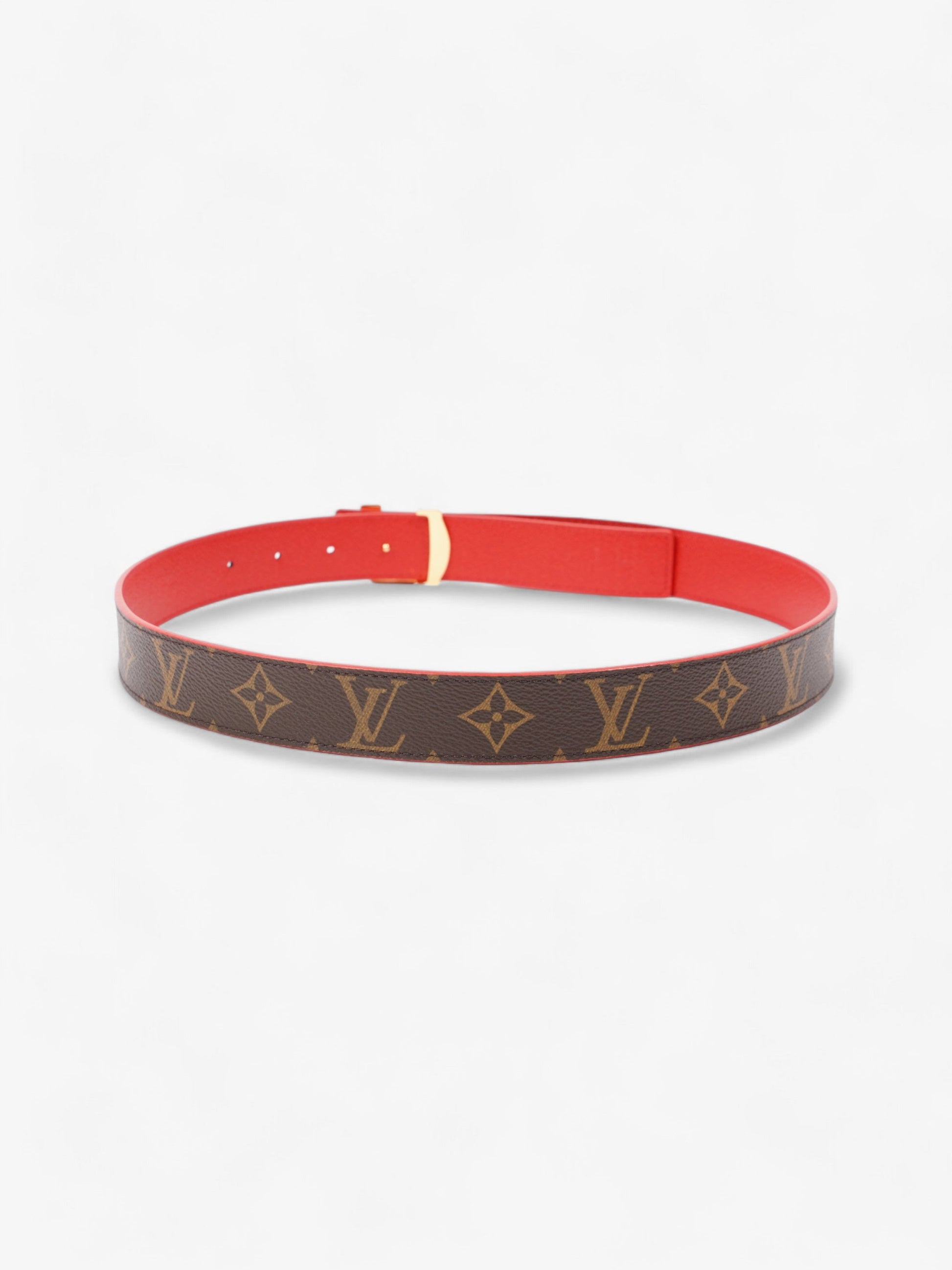 Louis Vuitton Initials Reversible Belt Coated 80cm Monogram Canvas Coated Canvas Red Apparel