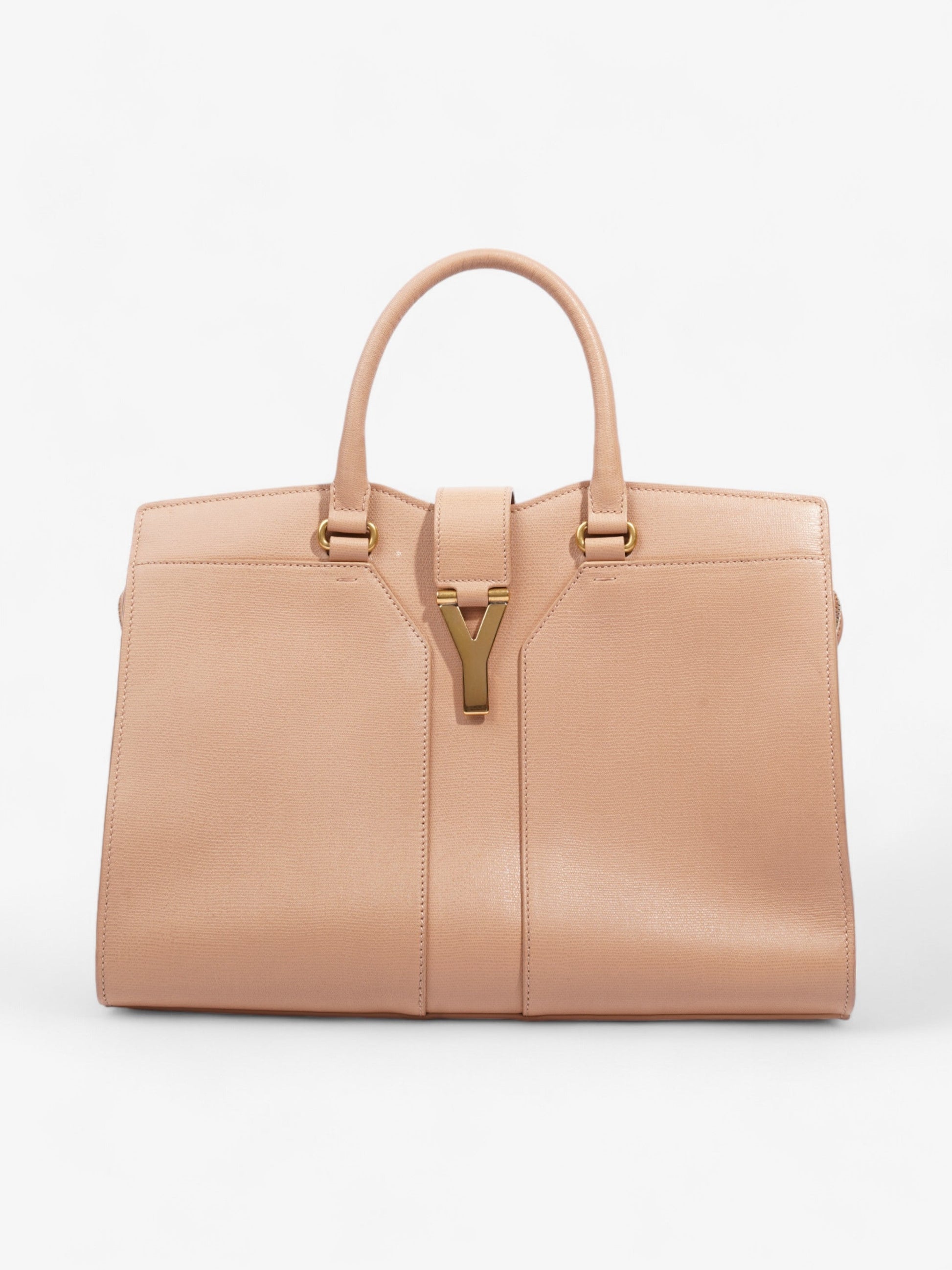 YSL Saint Laurent Cabas Chyc Dusty Tote Bag Leather Pink Medium