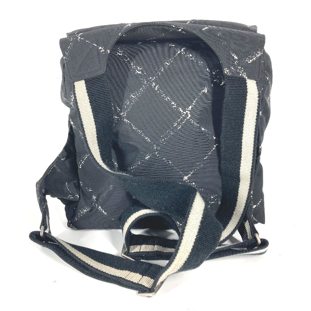 Chanel Backpack Nylon Old line Black Travel Bag