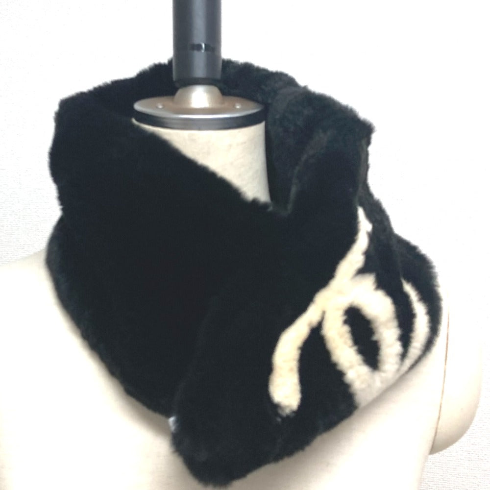 Chanel Scarf Lapin Big Coco CC COCO Black