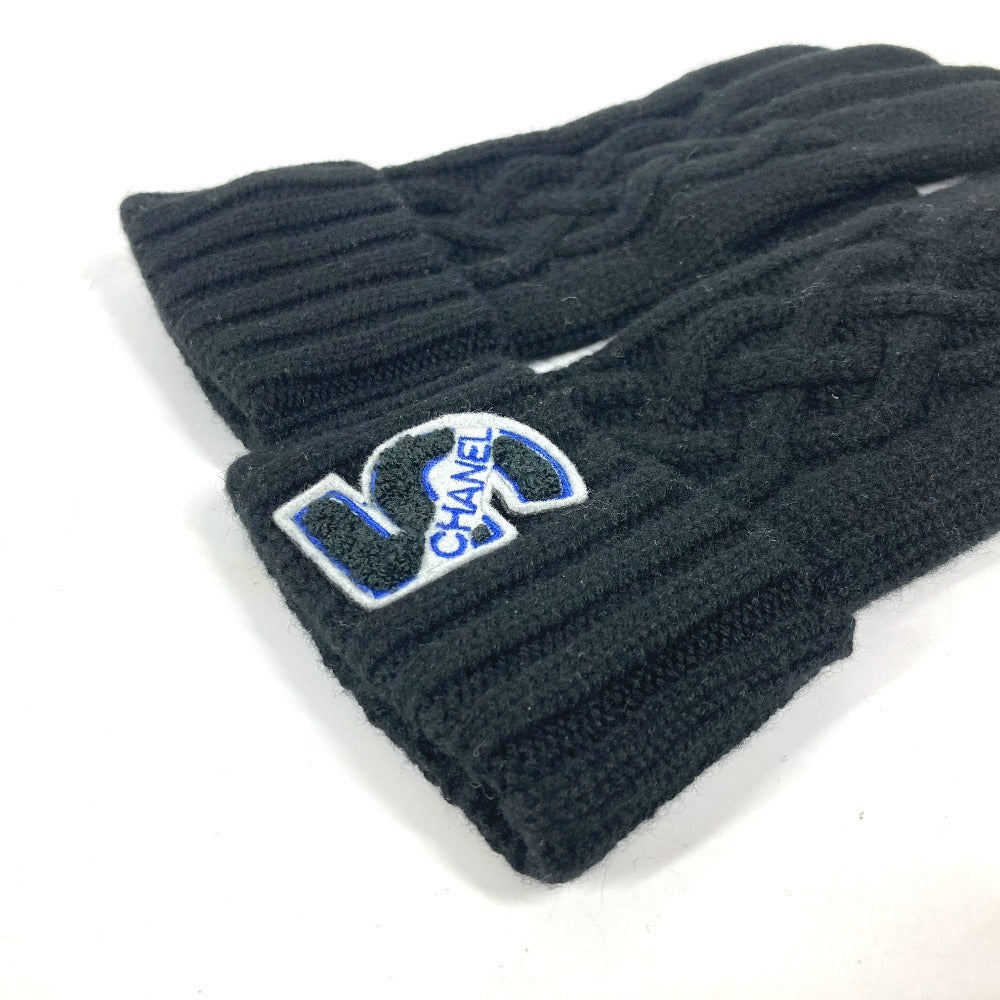 Chanel gloves cashmere NO5 logo gloves Black Handbag