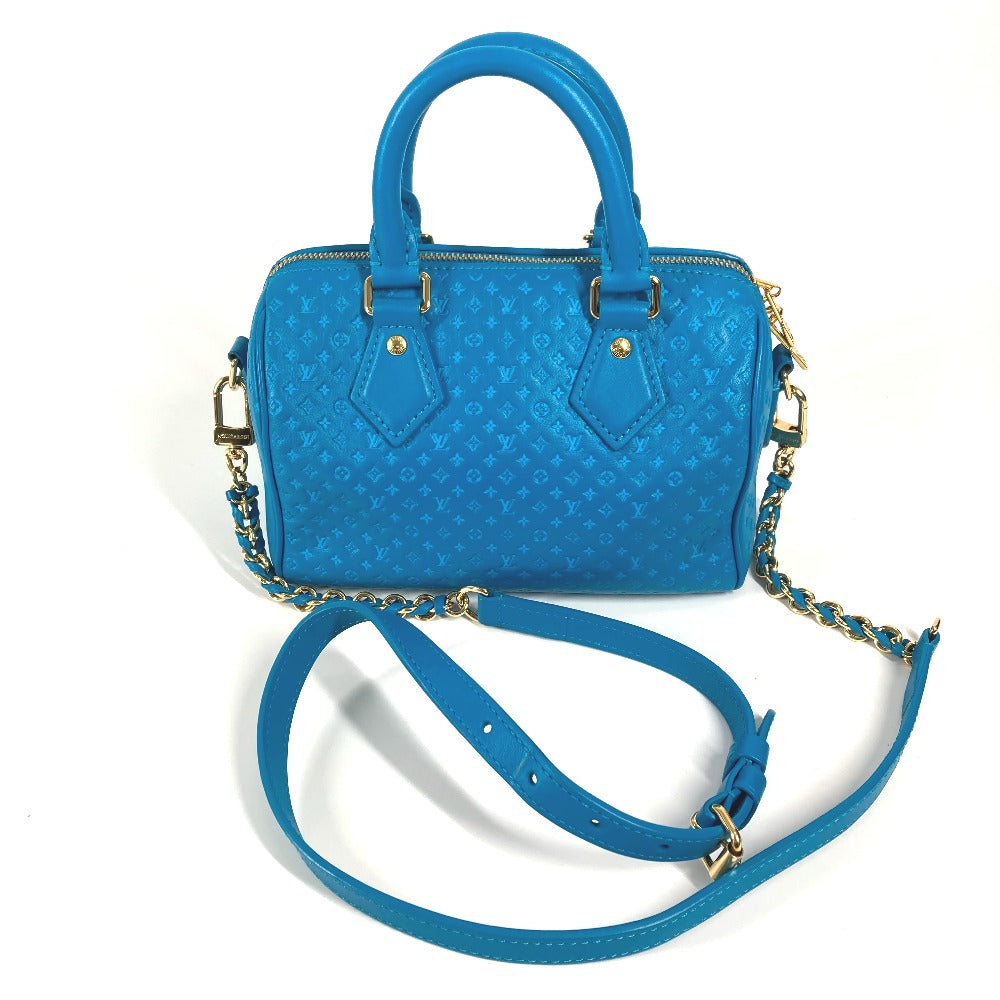 Louis Vuitton M22596 Nanogram Speedy bandouliere 20cm Monogram Leather Calf Blue Handbag