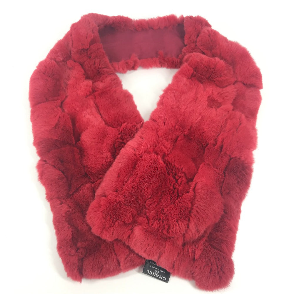 Chanel Scarf fur Red