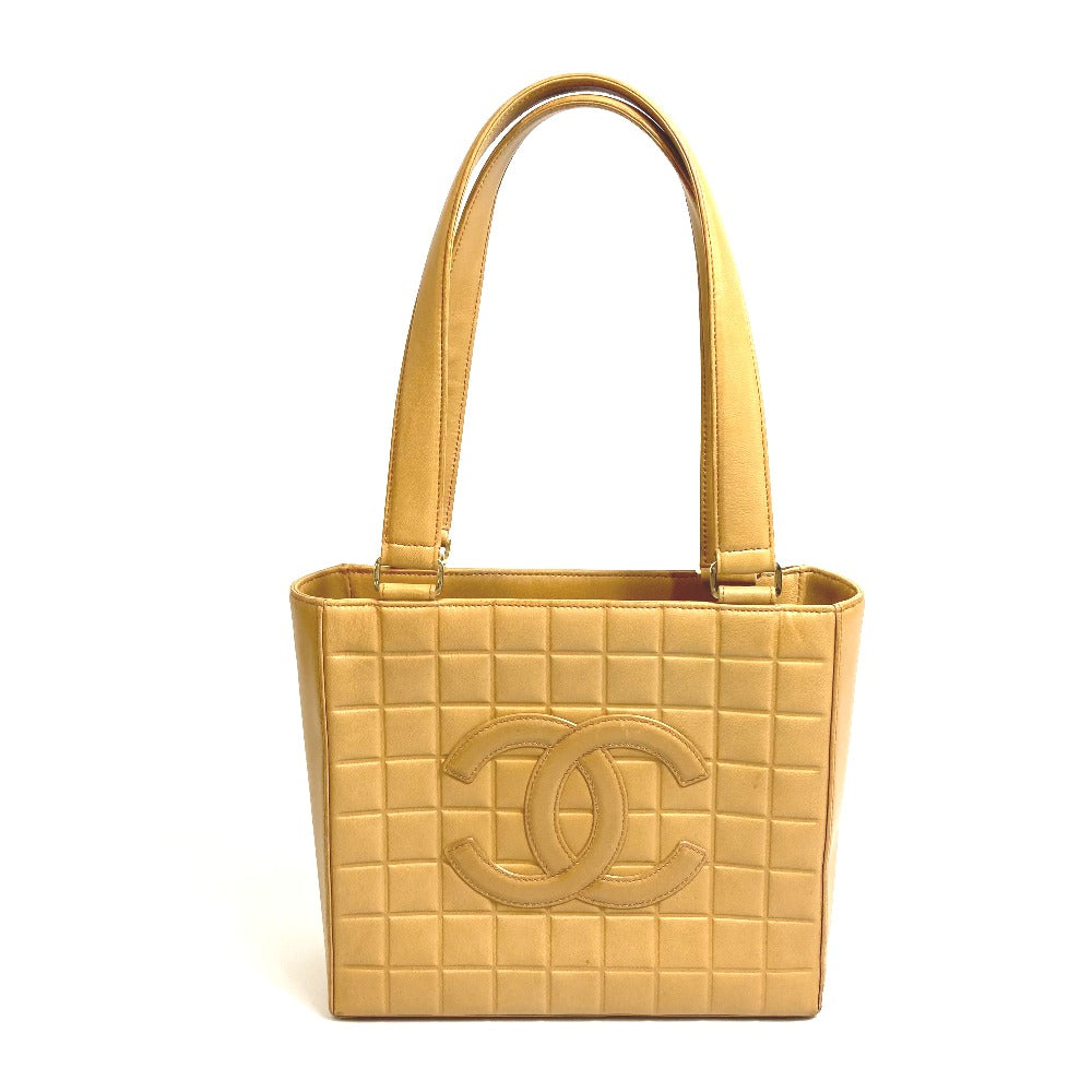 Chanel Calfskin CCCOCO Mark Chocolate bar Beige Tote Bag