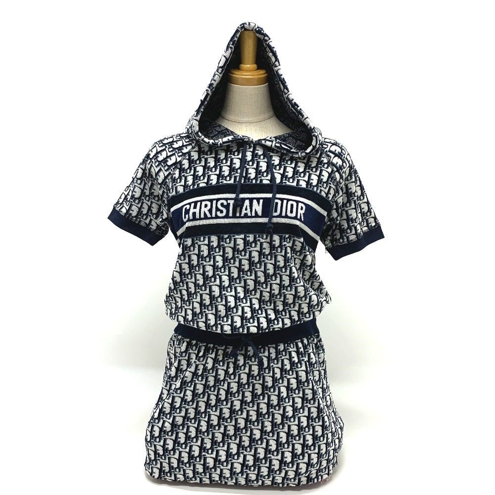 Dior One Piece Cotton Navy Oblique Fleece Short Travel Bag
