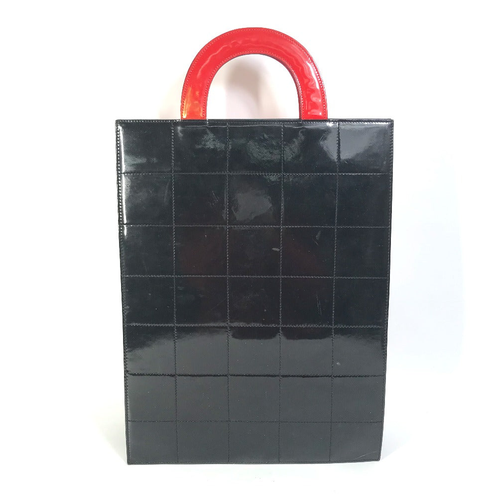 Chanel Patent Chocolate bar vertical Mademoiselle Red Leather Tote Bag