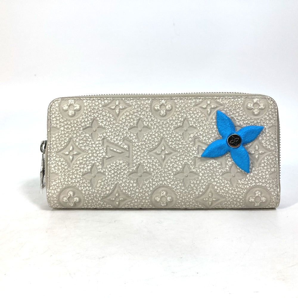 Louis Vuitton Long Purse M81573 Taurillon Clemence Monogram Leather Gray Wallet Case