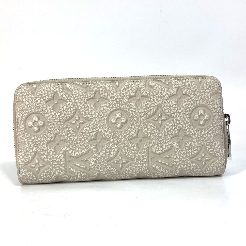 Louis Vuitton Long Purse M81573 Taurillon Clemence Monogram Leather Gray Wallet Case