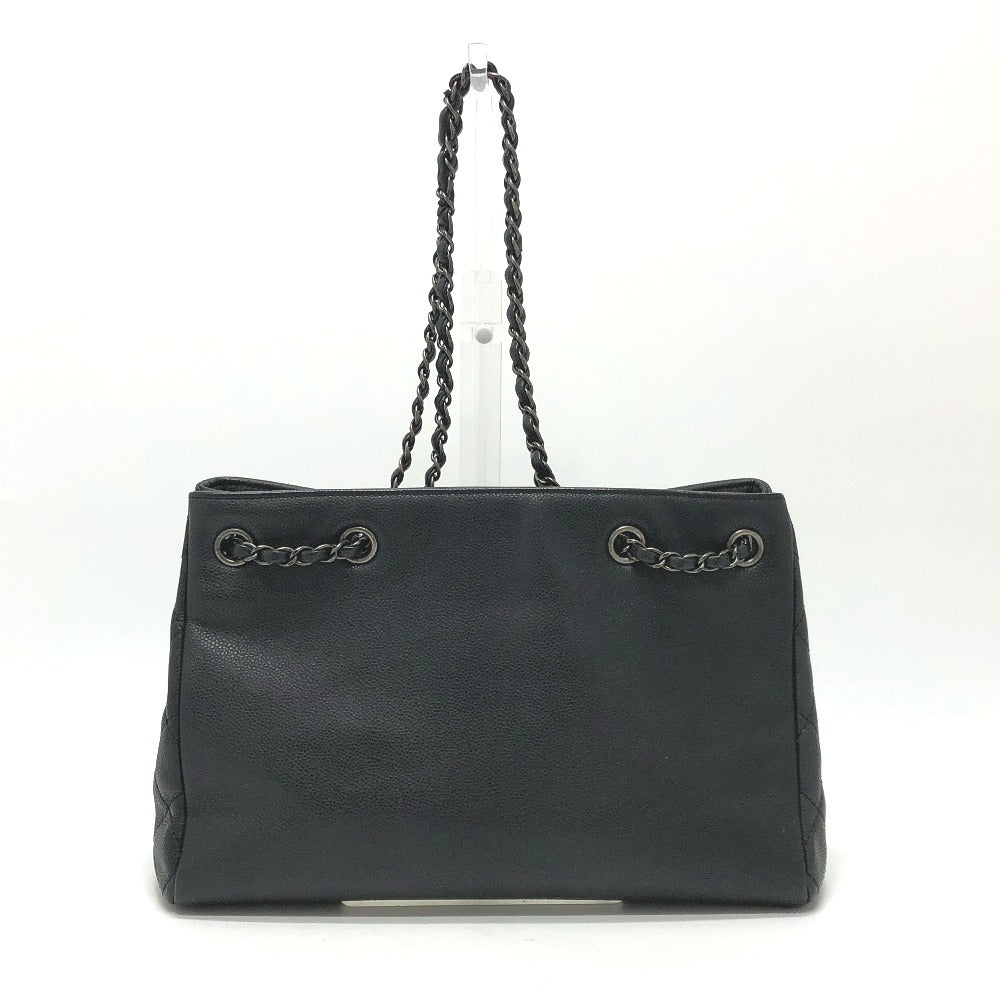 Chanel Caviar skin CC COCO Mark Gray Shoulder Bag