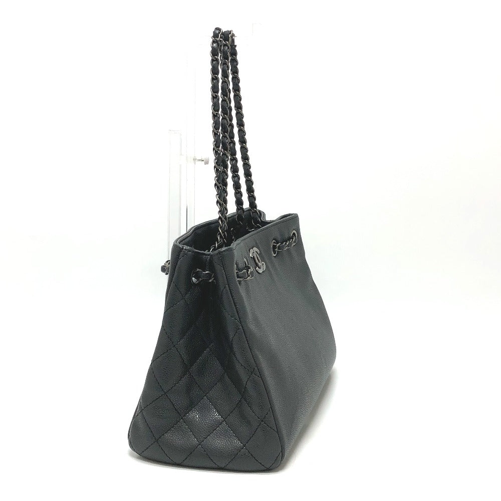 Chanel Caviar skin CC COCO Mark Gray Shoulder Bag