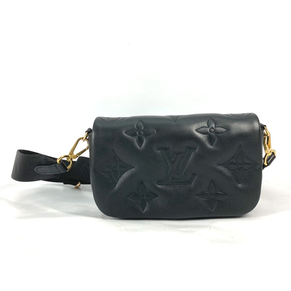 Louis Vuitton M81398 Bubblegram on strap Monogram Leather Black Wallet Case