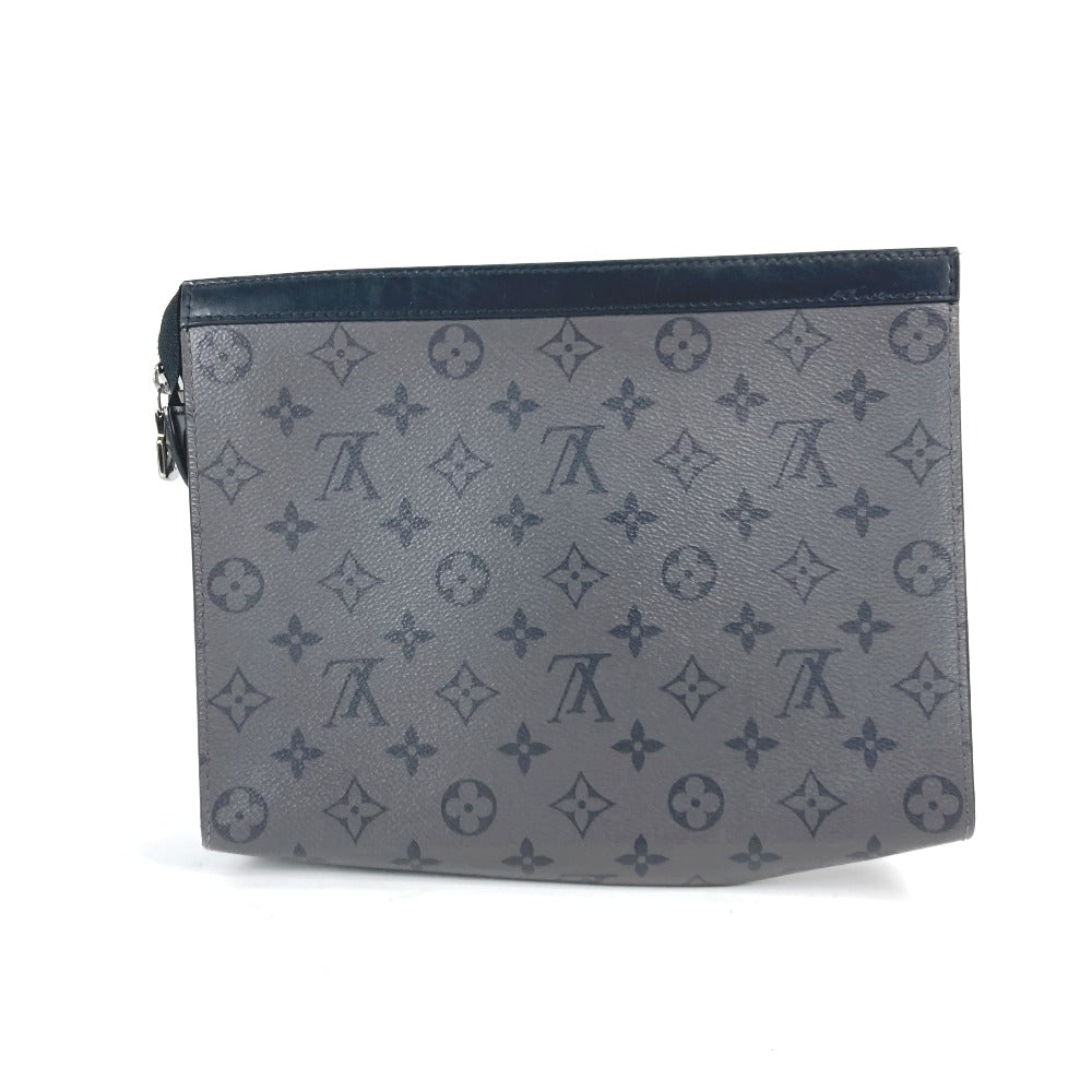 Louis Vuitton M69535 Eclipse Reverse Pochette Monogram Canvas Gray Clutch Bag