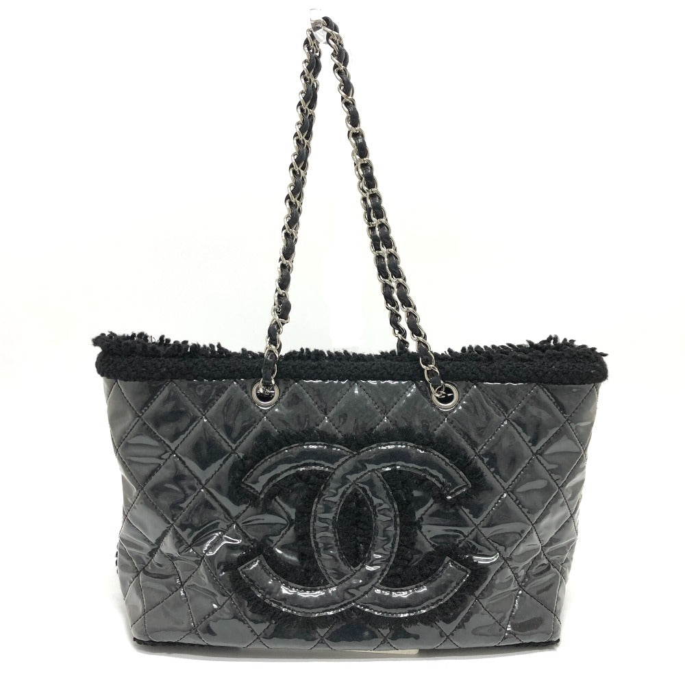 Chanel Plastics WChain Fanny Tweed Matelasse CC Black Tote Bag
