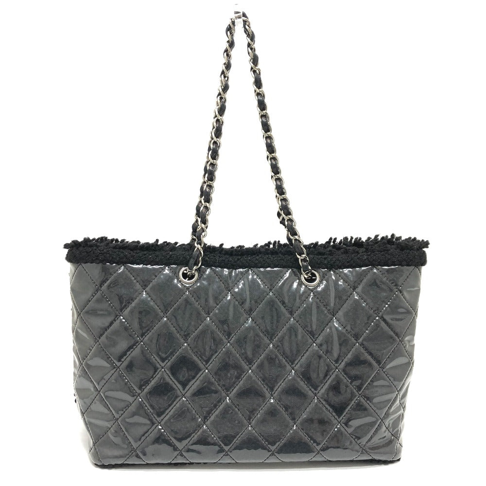 Chanel Plastics WChain Fanny Tweed Matelasse CC Black Tote Bag