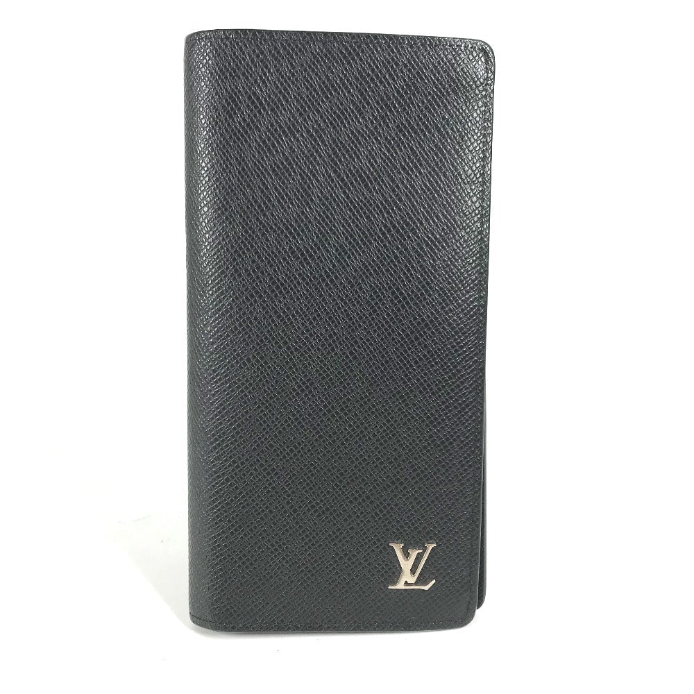 Louis Vuitton Long Purse M30501 Taiga Leather Black Wallet Case