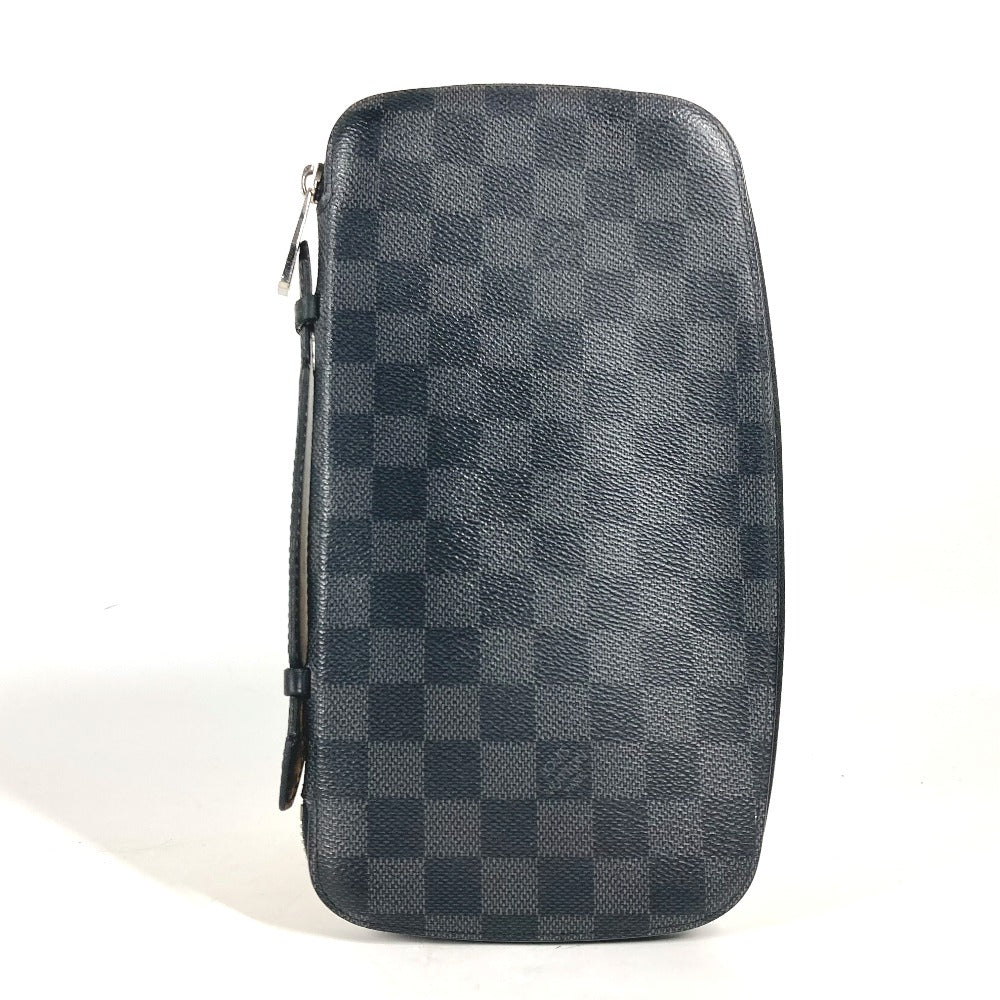 Louis Vuitton Long Purse N48255 Damier Grafitto Canvas Black Wallet Case