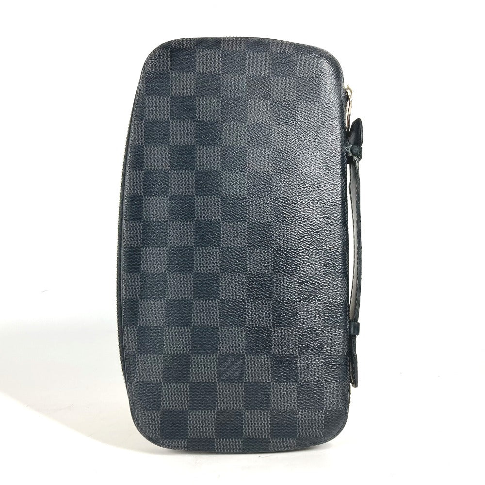 Louis Vuitton Long Purse N48255 Damier Grafitto Canvas Black Wallet Case