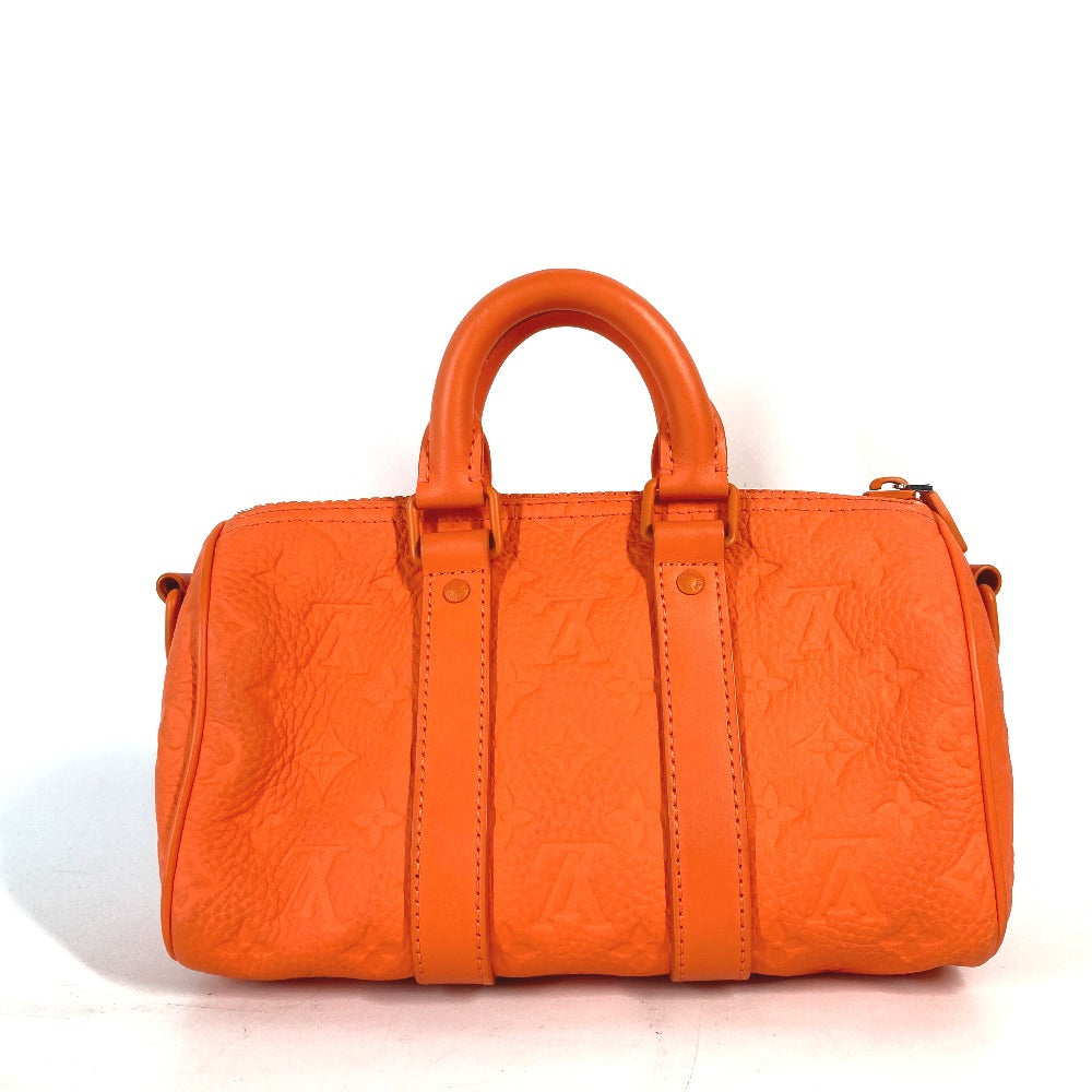 Louis Vuitton M20930 Taurillon Clemence Keepall bandouliere25 Monogram Leather Orange Handbag