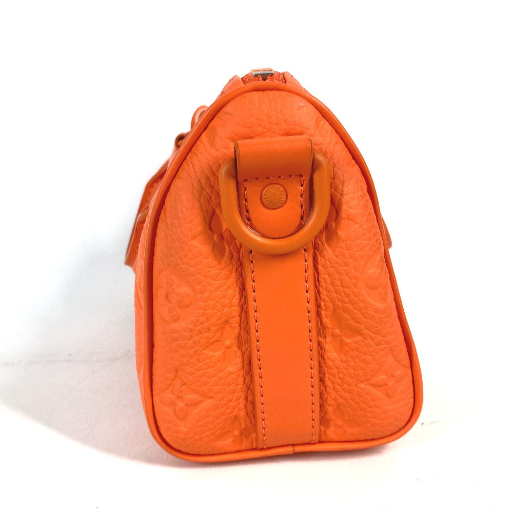 Louis Vuitton M20930 Taurillon Clemence Keepall bandouliere25 Monogram Leather Orange Handbag