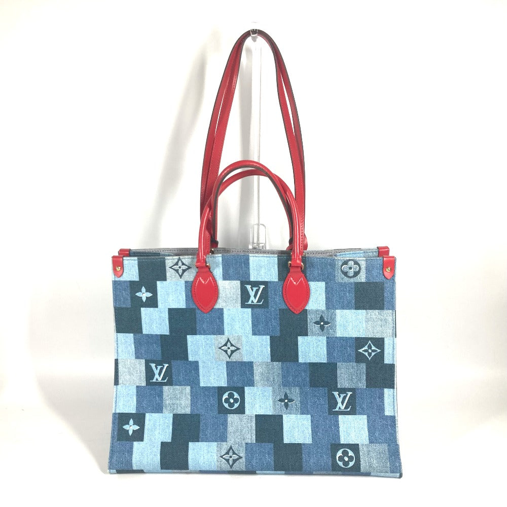 Louis Vuitton M44992 On- -go GM Monogram Leather Denim Blue Tote Bag