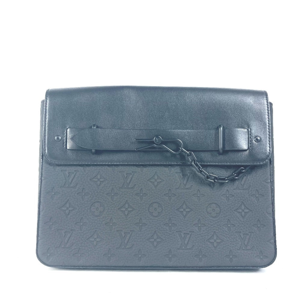 Louis Vuitton M80140 Taurillon Clemence Taurillon Clemence Monogram Leather Black Clutch Bag