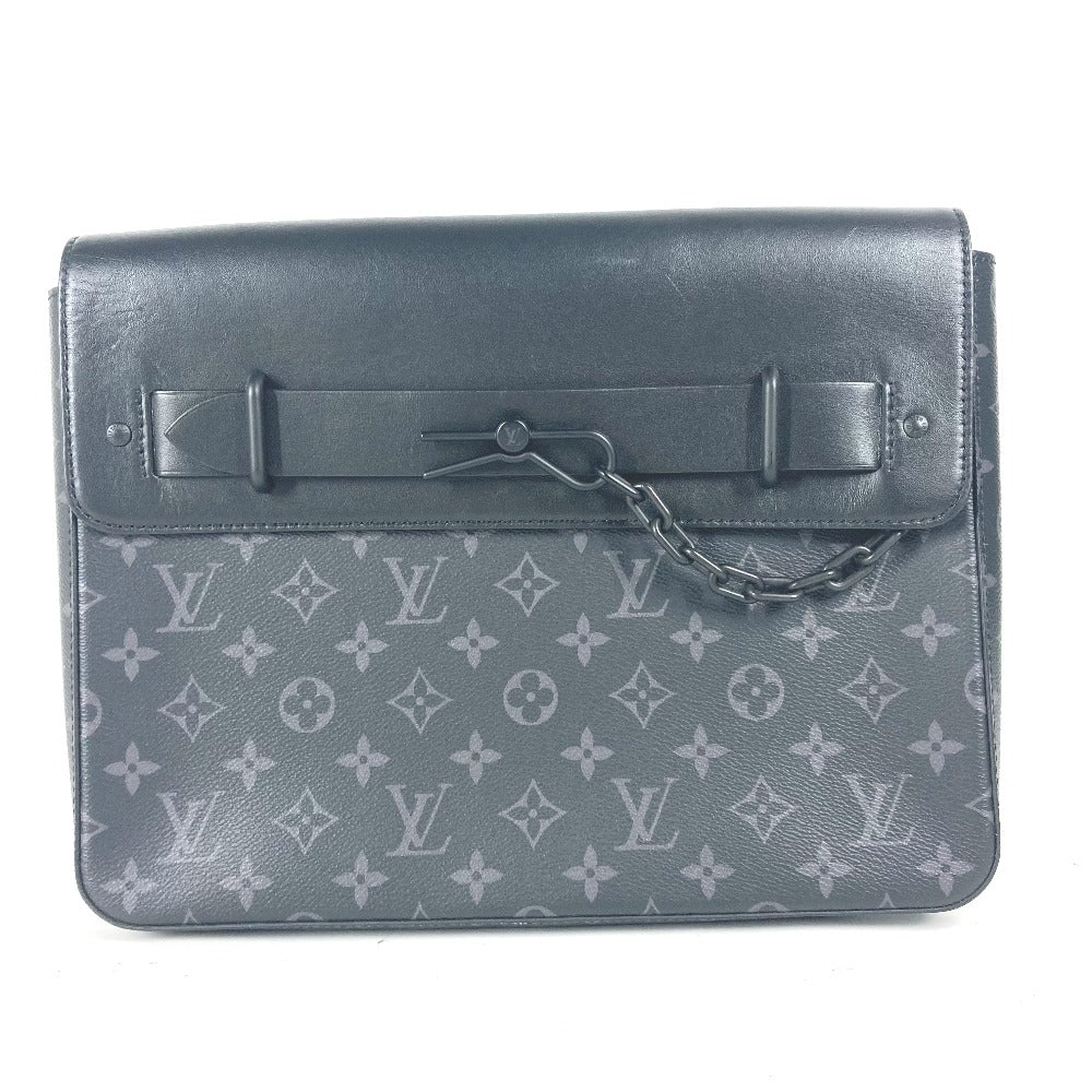 Louis Vuitton M80107 Eclipse Pochette steamer Monogram Canvas Black Clutch Bag
