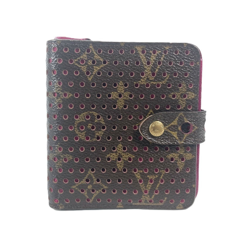 Louis Vuitton Folded M95188 Perfo Compact zip Monogram Canvas Pink Wallet Case