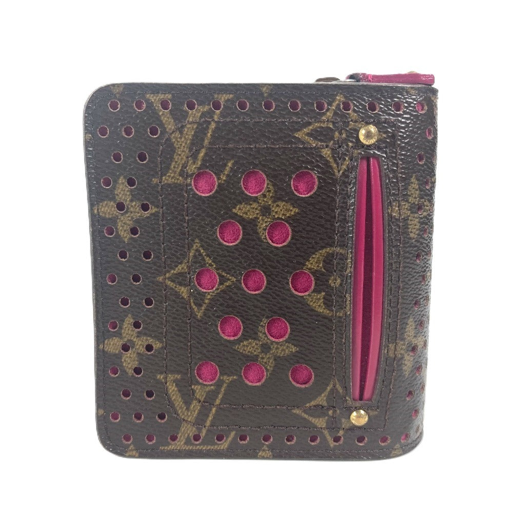 Louis Vuitton Folded M95188 Perfo Compact zip Monogram Canvas Pink Wallet Case