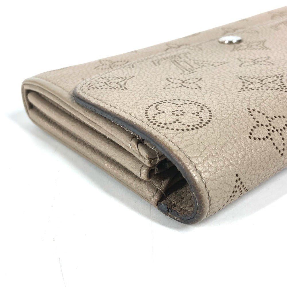 Louis Vuitton Long Purse M60144 mahina Monogram Leather Beige Wallet Case