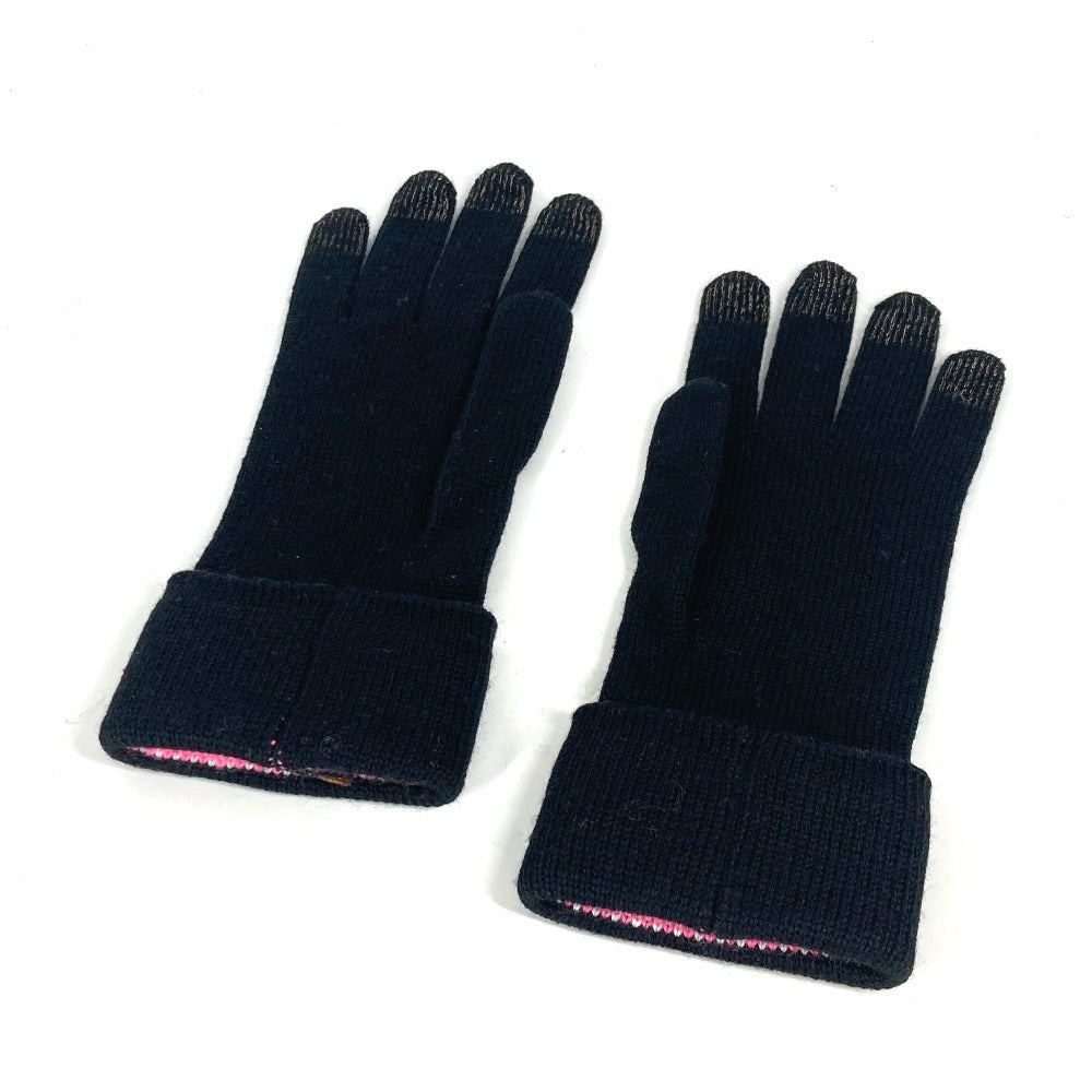 Louis Vuitton gloves M76451 Gon 3D Gloves Monogram Wool Black Logo Apparel
