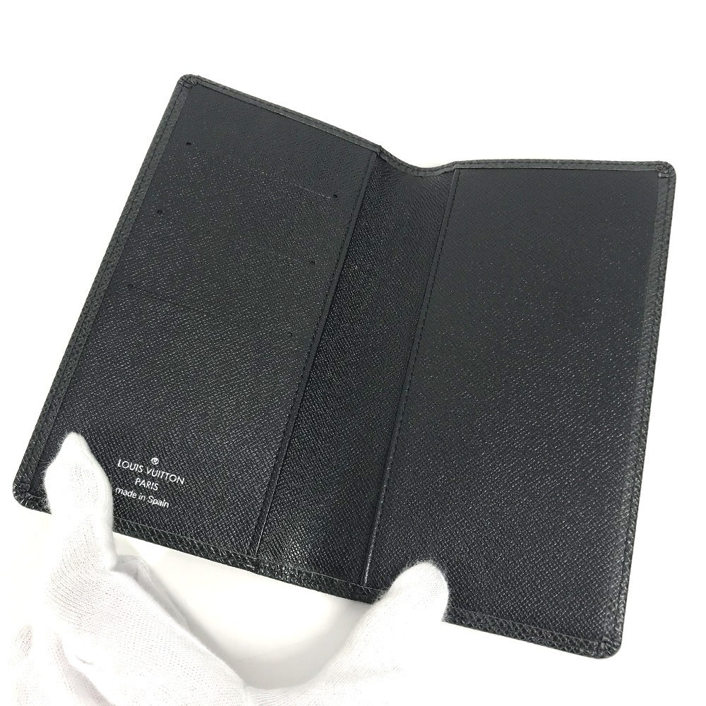 Louis Vuitton Notebook cover R20425 Taiga Leather Black Handbag
