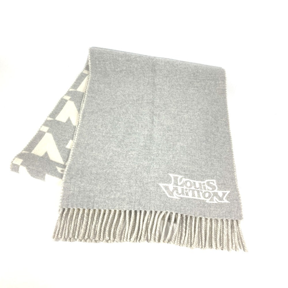 Louis Vuitton Scarf M78004 Cashmere fringe Scarf Wool Gray