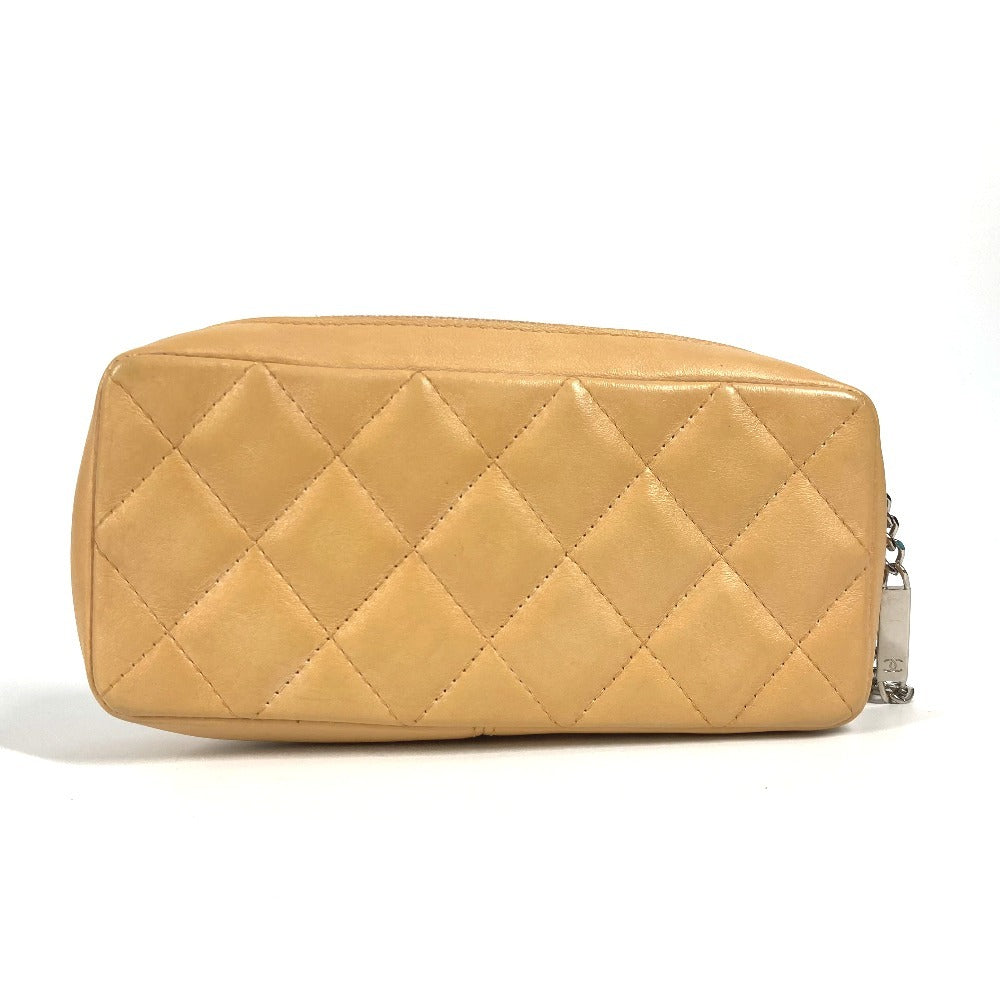 Chanel Cambon line CC COCO Mark Beige Leather Handbag
